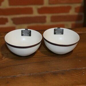 Thyme & Table Everest Collection Soup Bowl Gold Rim Stoneware 5.9" Lot Of 2 New